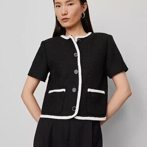 Ann Taylor Tweed Trim Jacket